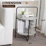 AV CONNECT Mijas 2-Tier Side Table, Round End Table, A Stylish and Functional Addition for Home & Office, Perfect for Decor, Storage Solutions, and Enhancing Any Living Space (Cement)