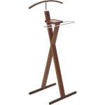 Oakestry Walnut Wood Valet Stand Freestanding Clothes Organizer with Tray Hanger Trouser Bar Space-Saving Suit Rack for Bedroom Entryway Office Durable Stylish Coat Stand for Men’s Wardrobe Storage