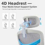 Ergonomic Office Massage Chair with Footrest: 4D Headrest & 5D Armrests, Lumbar Support, Big and Tall Mesh Chair 400LBS for Computer Home Office Desk, Reclining Swivel Rolling Chairs (Gray)