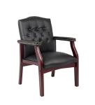 Boss Office Products Ivy League Executive Guest Chair, Vinyl, Black
