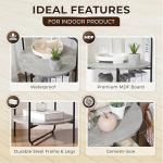 AV CONNECT Mijas 2-Tier Side Table, Round End Table, A Stylish and Functional Addition for Home & Office, Perfect for Decor, Storage Solutions, and Enhancing Any Living Space (Cement)