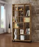 Coaster Home Furnishings - Delwin - Wood and Metal - 6-Shelf Bookshelf with 10-Storage Cubes - Farmhouse - Living Room and Home Office - 71-Inch - Rustic Nutmeg - 801236