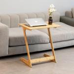 Forevich Tv Tray Table End Couch Table Snack Desk Sofa Side Table Office Furniture Z Shape Natural