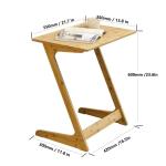 Forevich Tv Tray Table End Couch Table Snack Desk Sofa Side Table Office Furniture Z Shape Natural