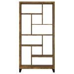 Coaster Home Furnishings - Delwin - Wood and Metal - 6-Shelf Bookshelf with 10-Storage Cubes - Farmhouse - Living Room and Home Office - 71-Inch - Rustic Nutmeg - 801236