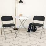 Flash Furniture (Pack of 4) HERCULES Series Premium Curved Triple Braced & Double Hinged Black Pin-Dot Fabric Metal Folding Chair