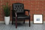 Boss Office Products Ivy League Executive Guest Chair, Vinyl, Black