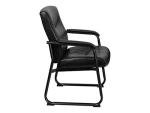 Flash Furniture Hercules Series Big & Tall LeatherSoft Executive Side Reception Chair, Padded Lobby Chair with 500-lb. Static Weight Capacity, Black