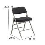Flash Furniture (Pack of 4) HERCULES Series Premium Curved Triple Braced & Double Hinged Black Pin-Dot Fabric Metal Folding Chair