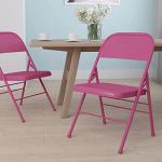 Flash Furniture HERCULES COLORBURST Series Shockingly Fuchsia Triple Braced & Double Hinged Metal Folding Chair