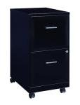 Cooper 18" 2-Drawer Modern Metal Mobile Smart Vertical File Cabinet in Black