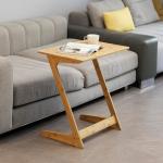 Forevich Tv Tray Table End Couch Table Snack Desk Sofa Side Table Office Furniture Z Shape Natural