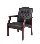 Boss Office Products Ivy League Executive Guest Chair, Vinyl, Black