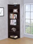 Coaster Home Furnishings - Alder - Engineered Wood - 6-Shelf Tall Corner Bookcase with Leveling Glides, Modern Design, Transitional Style - Living Room and Home Office - 71-Inch - Cappuccino - 800270