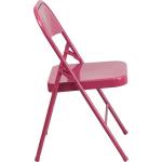 Flash Furniture HERCULES COLORBURST Series Shockingly Fuchsia Triple Braced & Double Hinged Metal Folding Chair