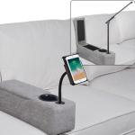 beyond SMART Multifunctional Sofa Armrest, Couch Armrest with Cup Holder, Removable Sofa Caddy with Storage,Equipped with LED Reading Light&Wireless Charge Stand, Grey