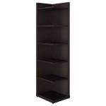 Coaster Home Furnishings - Alder - Engineered Wood - 6-Shelf Tall Corner Bookcase with Leveling Glides, Modern Design, Transitional Style - Living Room and Home Office - 71-Inch - Cappuccino - 800270