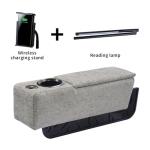 beyond SMART Multifunctional Sofa Armrest, Couch Armrest with Cup Holder, Removable Sofa Caddy with Storage,Equipped with LED Reading Light&Wireless Charge Stand, Grey