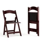 Flash Furniture Hercules Series Folding Chair - Red Mahogany Resin – 2 Pack 800LB Weight Capacity Comfortable Event Chair - Light Weight Folding Chair