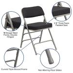 Flash Furniture (Pack of 4) HERCULES Series Premium Curved Triple Braced & Double Hinged Black Pin-Dot Fabric Metal Folding Chair
