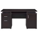 Coaster Home Furnishings Tracy Modern Contemporary 55-Inch 2-Drawer Home Office Computer Writing Desk Study Table with File Cabinet Storage Engineered Wood Eco-Friendly Laminate Brown 800107
