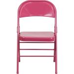 Flash Furniture HERCULES COLORBURST Series Shockingly Fuchsia Triple Braced & Double Hinged Metal Folding Chair
