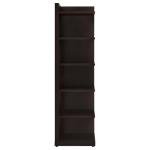 Coaster Home Furnishings - Alder - Engineered Wood - 6-Shelf Tall Corner Bookcase with Leveling Glides, Modern Design, Transitional Style - Living Room and Home Office - 71-Inch - Cappuccino - 800270