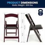 Flash Furniture Hercules Series Folding Chair - Red Mahogany Resin – 2 Pack 800LB Weight Capacity Comfortable Event Chair - Light Weight Folding Chair