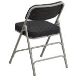 Flash Furniture (Pack of 4) HERCULES Series Premium Curved Triple Braced & Double Hinged Black Pin-Dot Fabric Metal Folding Chair