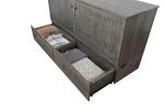Mega Solutions Murphybedz Tuscany Murphy Cabinet Chest Bed with Charging Station 6 Inch, King (Galaxy Grey)