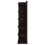 Coaster Home Furnishings - Alder - Engineered Wood - 6-Shelf Tall Corner Bookcase with Leveling Glides, Modern Design, Transitional Style - Living Room and Home Office - 71-Inch - Cappuccino - 800270