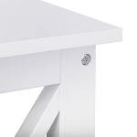 ZENY End Table Set of 2, Sofa Side End Storage Shelf, Versatile X-Design Wooden Side Table, Living Room, Bedroom, Office, Apartment Furniture, White