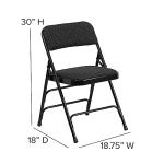 Flash Furniture HERCULES Series Curved Triple Braced & Double Hinged Black Patterned Fabric Metal Folding Chair