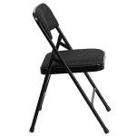 Flash Furniture HERCULES Series Curved Triple Braced & Double Hinged Black Patterned Fabric Metal Folding Chair