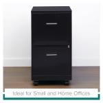 Cooper 18" 2-Drawer Modern Metal Mobile Smart Vertical File Cabinet in Black