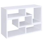 Coaster Home Furnishings - Velma - Engineered Wood - Multipurpose 4-Shelf TV Stand Bookshelf with Geometric Design, Cube Shelves, Transitional Style - Living Room and Home Office - White - 800330