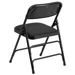 Flash Furniture HERCULES Series Curved Triple Braced & Double Hinged Black Patterned Fabric Metal Folding Chair