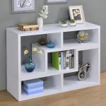 Coaster Home Furnishings - Velma - Engineered Wood - Multipurpose 4-Shelf TV Stand Bookshelf with Geometric Design, Cube Shelves, Transitional Style - Living Room and Home Office - White - 800330