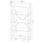 Coaster Home Furnishings Analiese Rustic Industrial 4-Tier Bookcase Etagere Bookshelf Office Storage Book Shelf Engineered Eco-Friendly Wood Look Laminate Sturdy Black Steel Base Grey Driftwood 801546
