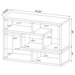 Coaster Home Furnishings - Velma - Engineered Wood - Multipurpose 4-Shelf TV Stand Bookshelf with Geometric Design, Cube Shelves, Transitional Style - Living Room and Home Office - White - 800330