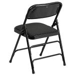 Flash Furniture HERCULES Series Curved Triple Braced & Double Hinged Black Patterned Fabric Metal Folding Chair