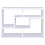 Coaster Home Furnishings - Velma - Engineered Wood - Multipurpose 4-Shelf TV Stand Bookshelf with Geometric Design, Cube Shelves, Transitional Style - Living Room and Home Office - White - 800330