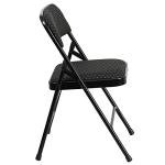 Flash Furniture HERCULES Series Curved Triple Braced & Double Hinged Black Patterned Fabric Metal Folding Chair