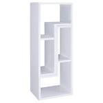 Coaster Home Furnishings - Velma - Engineered Wood - Multipurpose 4-Shelf TV Stand Bookshelf with Geometric Design, Cube Shelves, Transitional Style - Living Room and Home Office - White - 800330