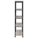 Coaster Home Furnishings Analiese Rustic Industrial 4-Tier Bookcase Etagere Bookshelf Office Storage Book Shelf Engineered Eco-Friendly Wood Look Laminate Sturdy Black Steel Base Grey Driftwood 801546