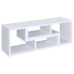 Coaster Home Furnishings - Velma - Engineered Wood - Multipurpose 4-Shelf TV Stand Bookshelf with Geometric Design, Cube Shelves, Transitional Style - Living Room and Home Office - White - 800330