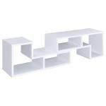 Coaster Home Furnishings - Velma - Engineered Wood - Multipurpose 4-Shelf TV Stand Bookshelf with Geometric Design, Cube Shelves, Transitional Style - Living Room and Home Office - White - 800330