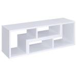 Coaster Home Furnishings - Velma - Engineered Wood - Multipurpose 4-Shelf TV Stand Bookshelf with Geometric Design, Cube Shelves, Transitional Style - Living Room and Home Office - White - 800330