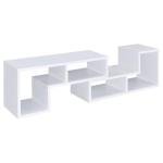 Coaster Home Furnishings - Velma - Engineered Wood - Multipurpose 4-Shelf TV Stand Bookshelf with Geometric Design, Cube Shelves, Transitional Style - Living Room and Home Office - White - 800330