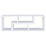 Coaster Home Furnishings - Velma - Engineered Wood - Multipurpose 4-Shelf TV Stand Bookshelf with Geometric Design, Cube Shelves, Transitional Style - Living Room and Home Office - White - 800330